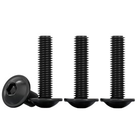 Drenky Flanged Button Head Screws M5 X 25mm Black Socket Flanged Button Screws 304 Stainless Steel Hexagon Socket Pan Head Screws Fully Thread Machine Screws, Rustproof (Pack of 20)
