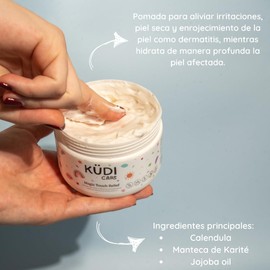 Kudi Care Pomada Magic Touch Relief para Bebés – Crema para Irritaciones y Rozaduras con Caléndula, Manteca de Karité y Aceite de Jojoba – Hipoalergénica y Natural – 240 g
