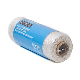 #18 x 500 ft. White Braided Nylon Mason Twine, Premium Diamond Braid Provides Durability & Strength, Has Excellent Abrasion Resistance, Rot Proof, UV Resistant, Resists Oil, Gasoline & Most Chemicals