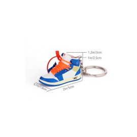 3D Mini Shoe Key Chain, Novelty Funny Gadget Decoration, Great Birthday or Children's Day Gift (Blue+Red(1 Shoe))