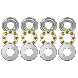 sourcing map 4pcs F6-14M Miniature Thrust Ball Bearings 6mm Bore 14mm OD 5mm Thick Chrome Steel with Washers for Conveyor Systems Machine Tools