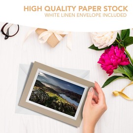 Greeting Cards Biege (Insert) - Coniston Water Lake District England Blank Greetings Card Birthday Kids Party Boys Girls #16183