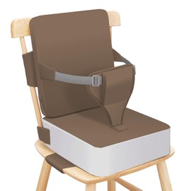 Sylynvia Booster Seat for Kitchen Chair with Backrest Adjustable Straps, Toddler Booster Seats for Dining Table Portable for Travel Camping Eating, Booster Cushion for Table for Baby Child Kid