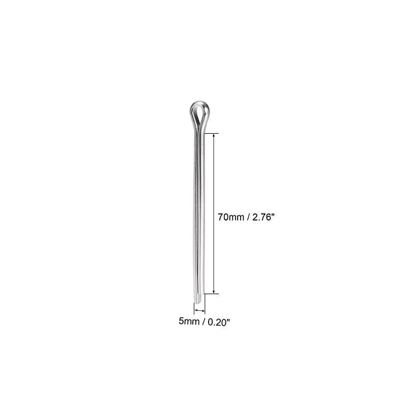 sourcing map Split Cotter Pin - 5mm x 70mm 304