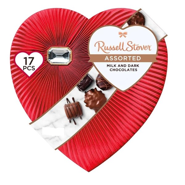 Russell Stover Milk & Dark Chocolate Assortment, Valentine's Day Elegant
