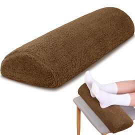 Sintuff Recliner Leg Rest Cushion Sofa Footrest Pillow with Cover Half Moon Bolster Pillow Under Knee Pillow for Sleeping On Back Alleviating Pain, 19.7 x 8 x 3.5 Inch (Brown)