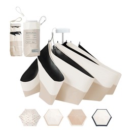 (2025 Folding Umbrella x Carabiner Pouch with Carabiner) Parasol, Sun or Rainy Weather, 99.9% Complete Light Blocking, Folding Umbrella, Case Included, Small Folding Umbrella, Windproof, Water