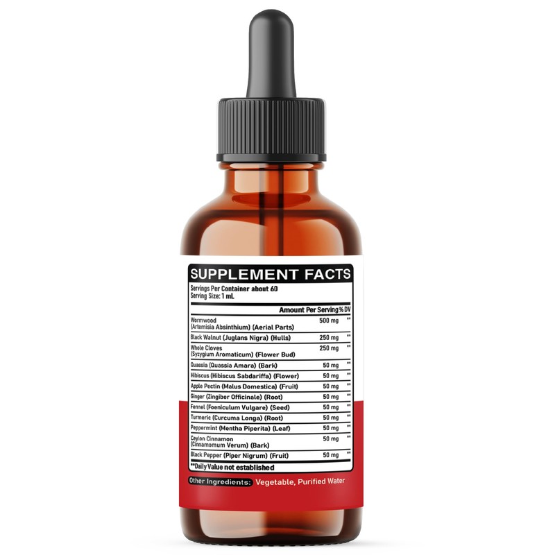 DEDICAD 12in1 Wormwood Liquid Drops Added Black Walnut, Whole Cloves