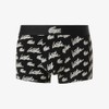 Lacoste Men's Cotton Stretch Essentials Trunks, Black/White, Medium