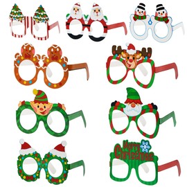 JOYIN Pack of 36 Christmas Glasses Frame Costume Glasses Various Designs for Christmas Party Supplies Photo Booth and Party Favors (One Size Fits All)