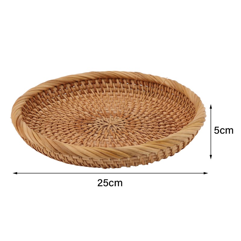 Rattan Fruit Tray Hand Woven Elegant Traditional Natural Rattan Serving