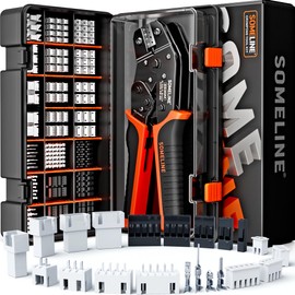 SOMELINE Crimp Tool Connector Kit, JST-XH 2.5mm/Du Pont 2.54mm Connector Set, 21 Types of Connectors, 30-20 AWG Ratcheting Crimper for JST Series,KF2510,Molex,AMP EI Series