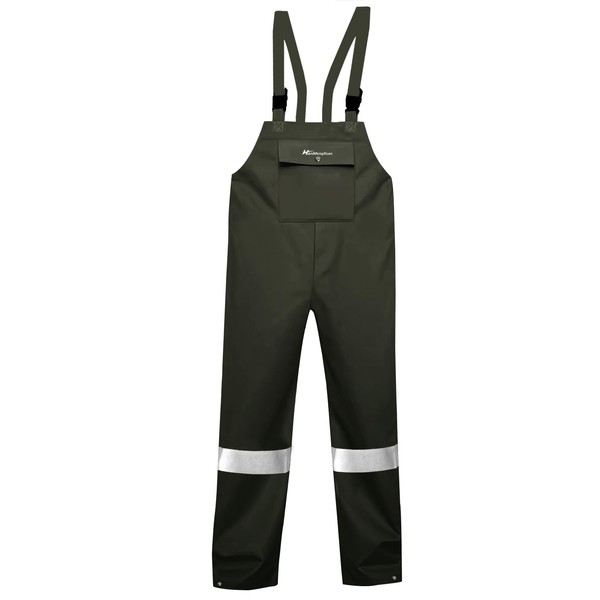 HANMENGXUAN Men's Waterproof Overalls/Work Clothes,Fishing Bib Pants Safety Work Rain