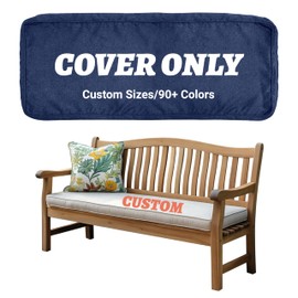 Amgo Custom Size Cushion Cover, Replaceable Bench Cushion/Chair Cushion Cover, Indoor/Outdoor Furniture/Window Seat Cushion Cover, 80+ Colors/Fabrics Can Choose (Custom Sizes) (9 Inch Thick)
