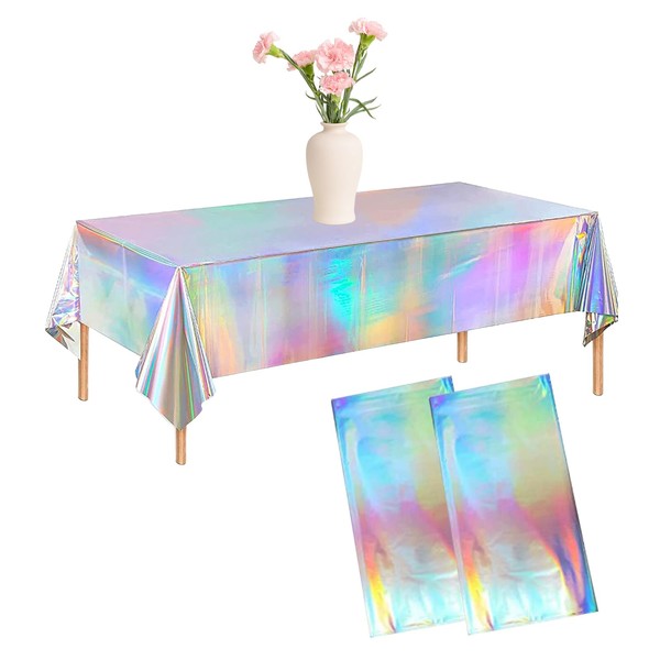 Pack of 3 Birthday Iridescent Tablecloths, 137 x 274 cm,