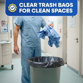 PLASTIC PRINCE 33 Gallon Garbage Bags High Density Black 33" × 40" Trash Can Liners 22 Micron Trash Bags Pack of 250