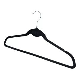 Exhivit Gancho De Ropa C/ Terciopelo Negro Paq/20 Pzs Eco