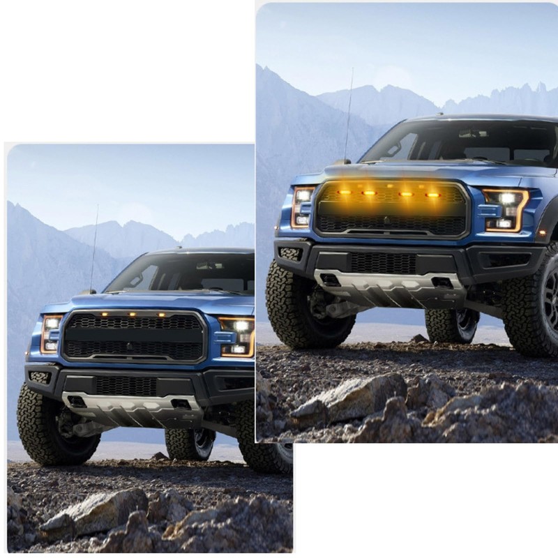 Quikaboo LED Grille Marker 4 Row Toyota Amber Light Tacoma