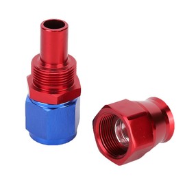 Ausla AN10 Aluminiumlegierung Legierung Brennstoffschlauchend -Anpassung Adapter mit Edelstahl -Klemme für die Autoleitungsverbindung Rot Blau (0°)