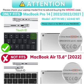 SEYMAC Designed Case for MacBook Pro 14 Inch 2023/2021 Release M3 M2 A2779 M1 A2442 Pro Max Heavy Duty Rugged Hard Shell Case Cover with Anti-Slip Stand for MacBook Pro 14", Grey