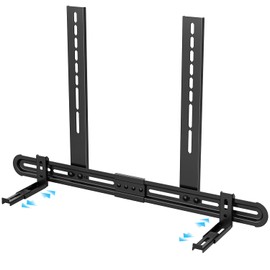 USX STAR Soundbar Mount Sound Bar Wall Mount with Holes/Without Holes, Non-Slip Base Holder Extends 3.46" to 6.1", Up to 13.2 LBS