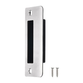 sourcing map Door Strike Plate, 90mm x 40mm 201 Stainless Steel Latch Deadbolt Strike Plate for Door Frame Door Jamb, Silver