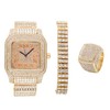 Bling-ed Out Biggie Sq. Iced Gold Hip Hop Watch with