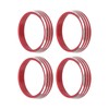 4pcs A/C Air Vent Knob Trims Rings Red Aluminum Alloy