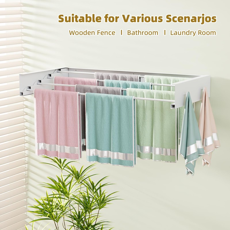 Wall Mounted Drying Rack for Laundry 23.6'', Foldable Laundry Drying