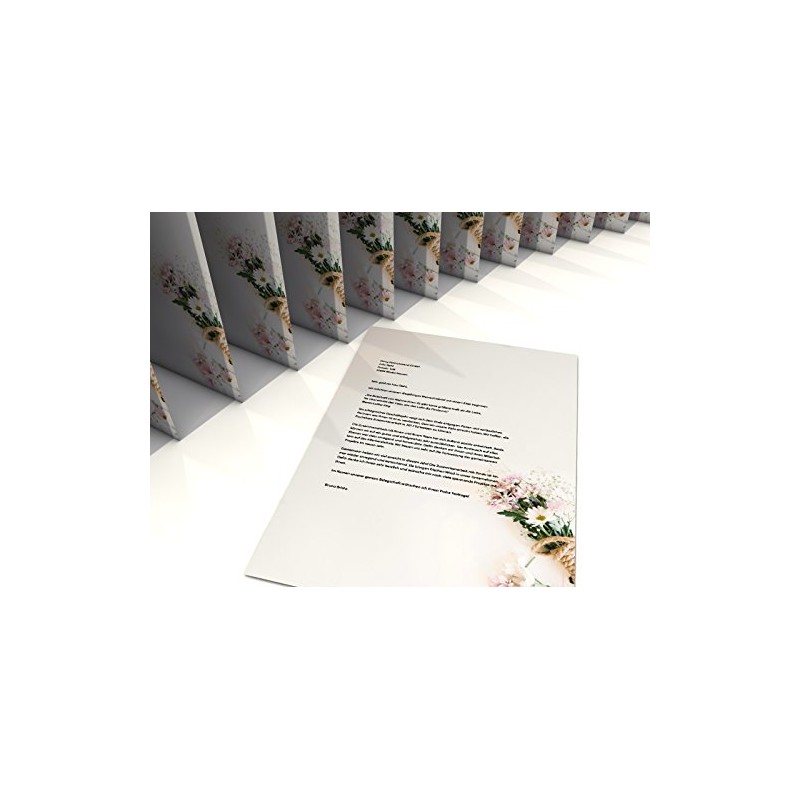 Floral Pastel Spring Writing Paper Spring Bouquet 100 Sheets DIN