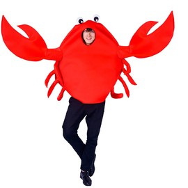 KalcyKizz Adult Unisex Crab Costume Funny Animal Party Costume,Red