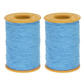 sourcing map 2pcs 500m Shirring Elastic for Sewing 0.5mm Thickness Shearing Elastic Elastic Sewing Thread Stretch Stretchy Cord for Embroidery Cuffs Sewing Machine Jewelry Making, Sky Blue