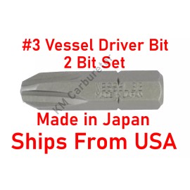 vessel 2 pcs Genuine Vessel JIS #3 Screwdriver Bit for Japanese Motorcycle Screws NEW