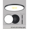 1pack 24 Inch Remote Control Dimmable Large LED Flush Mount