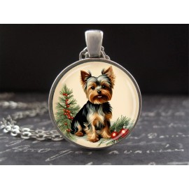 Unbranded Yorkie Necklace Yorkshire Terrier Dog Mom Gifts Silver Holiday Jewelry for Women