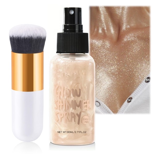 Champagne Gold Body Shimmer Oil with Non-Sticky, Waterproof Formula. Lightweight,
