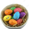 Easter Decorations 12 Colour Glitter Eggs & Straw Bonnet Parade