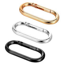 Gold Carabiner Clip, 3 Pcs Spring O Ring for Purse Strap Oval Snap Clip Gold Key for Keychain