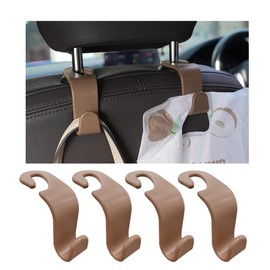 Sylvil 4PCS Car Seat Headrest Hook, Multifunctional Auto Seatback Hook Storage Organizer, Vehicle Seat Hanger Holder for Purse Coat Umbrella Grocery Bag, Interior Car Accessories