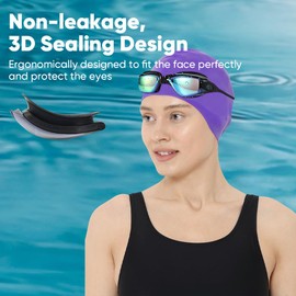 TopYart Swimming Goggles, 2-pack Adjustable Goggles with Nose Clip and Earplugs, Anti-fog, Anti-leakage and UV Protection, Suitable for Adults Men Women (Gold & Transparent)