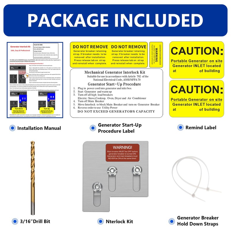 BFLCTGCF Generator Interlock Kit Compatible with Square D QO or