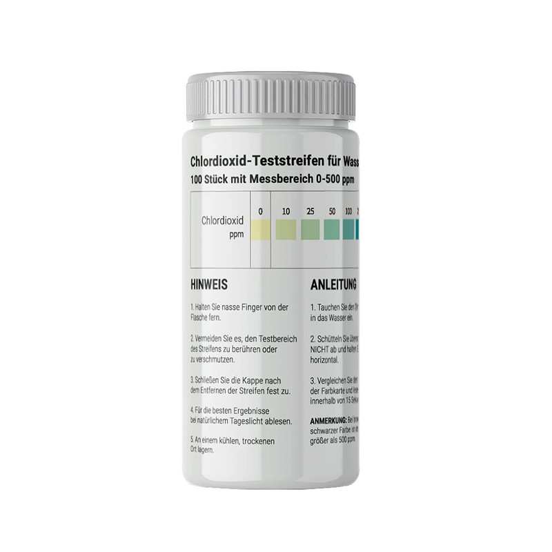 100x Test Strips Chlorine Dioxide Solution (CDL/CDS) Quick Test Water