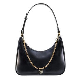 VICTORIA HYDE Unterarmtasche Damen Kleine Schultertasche Schwarz Handtasche Crossbody Leder Shoulder Bag(Schwarz)