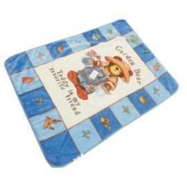 KOYO Teddy Garden Bear Blue Mink Blanket Super Soft