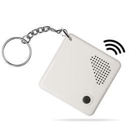 Talking Clock Keychain for Blind - Clear North American English Voice, time and Day of The Week, Alarm, for Visually Impaired, Elderly or Blind (White)