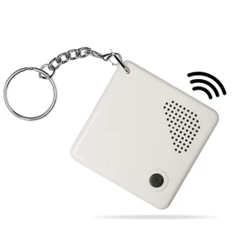 Talking Clock Keychain for Blind - Clear North American English Voice, time and Day of The Week, Alarm, for Visually Impaired, Elderly or Blind (White)