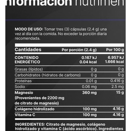 B Life Citrato de Magnesio Potenciado con Vitamina C 130 cápsulas