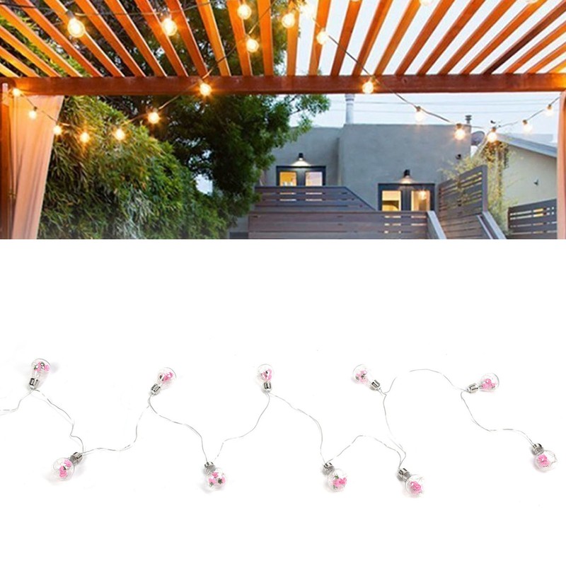 Light String 100LEDs Copper Wire Light String Artificial Rose E27