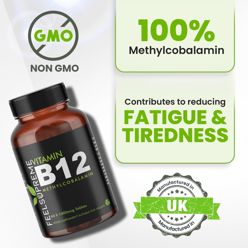 Vitamin B12 60 x 1000mcg Tablets - High Strength Supplement