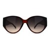 Womens Oversized Mod Oval Thick Temple Plastic Chic Sunglasses Brown